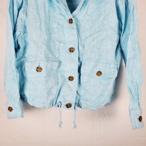 Talbots Blue‎ Linen Jacket - Picture 3 of 8